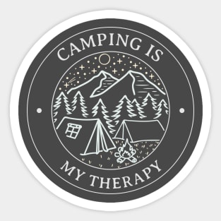Camping Therapy Sticker